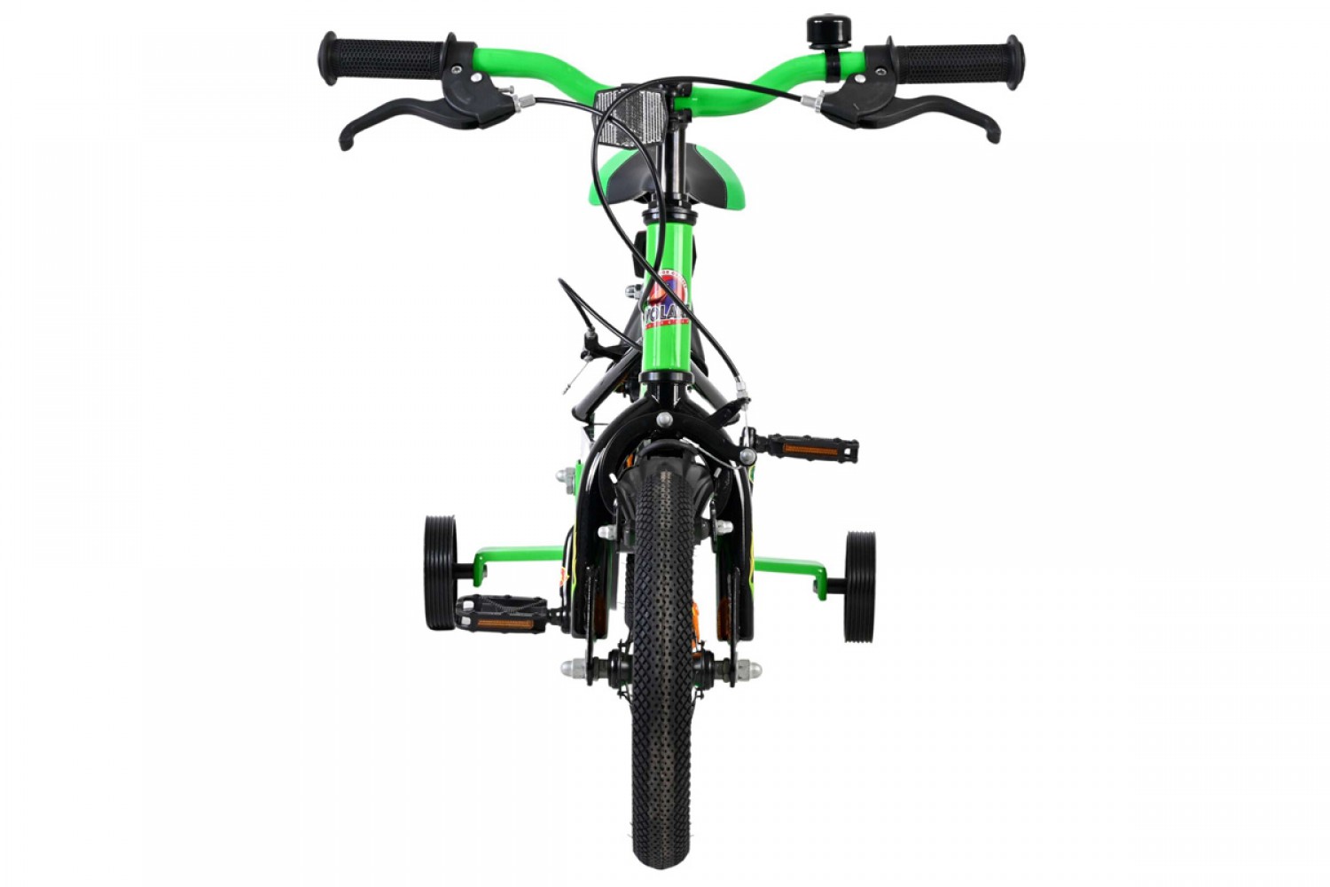 Volare Strike Kinderfiets Jongens 12 inch Zwart Groen | Twee Handremmen