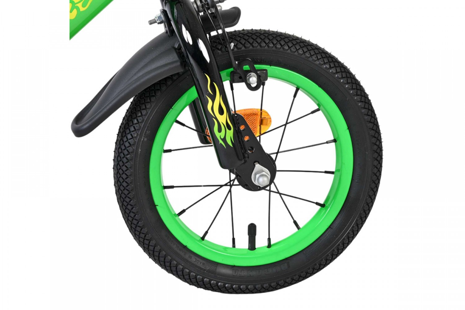 Volare Strike Kinderfiets Jongens 12 inch Zwart Groen | Twee Handremmen
