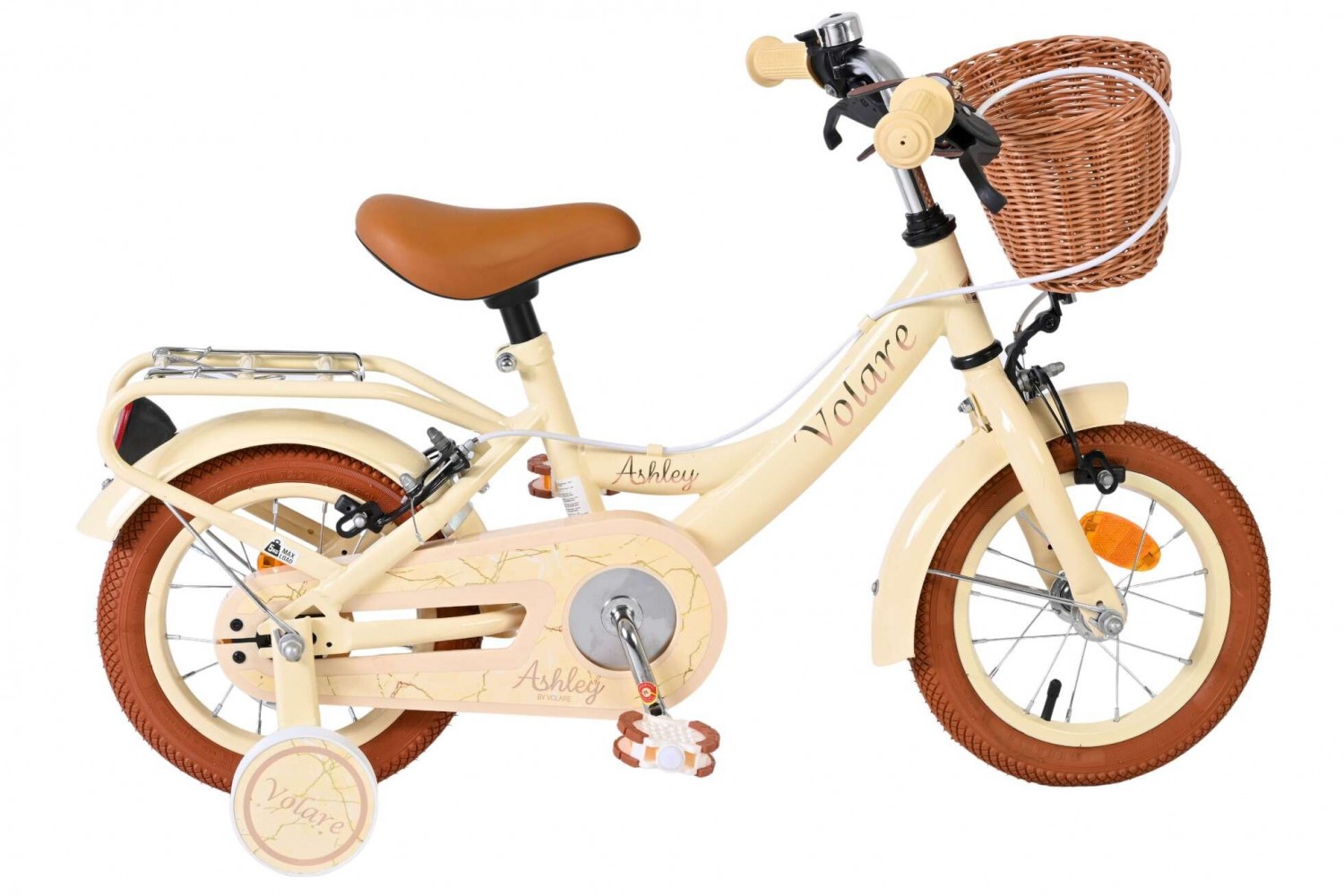 Volare Ashley Kinderfiets Meisjes 12 inch Creme | 2 Handremmen (Geen terugtraprem)