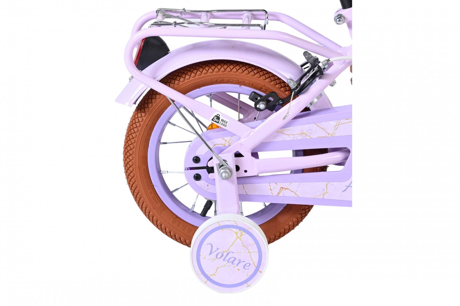Volare Ashley Kinderfiets Meisjes 12 inch Lila | 2 Handremmen (Geen terugtraprem)