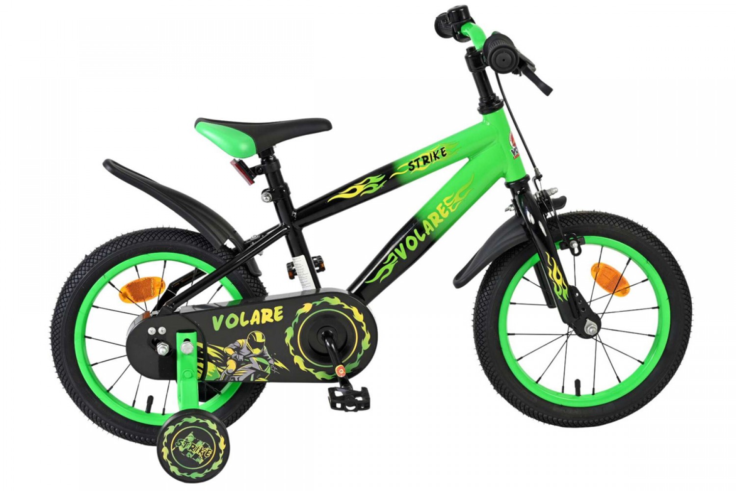 Volare Strike Kinderfiets Jongens 14 inch Zwart Groen