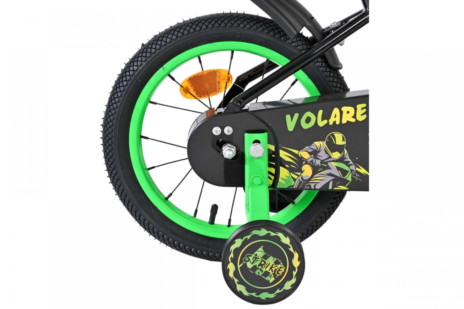 Volare Strike Kinderfiets Jongens 14 inch Zwart Groen