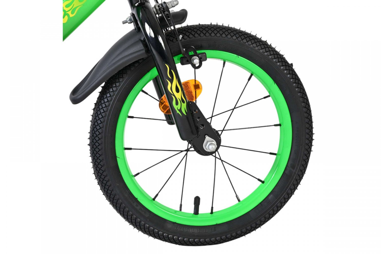 Volare Strike Kinderfiets Jongens 14 inch Zwart Groen | Twee Handremmen