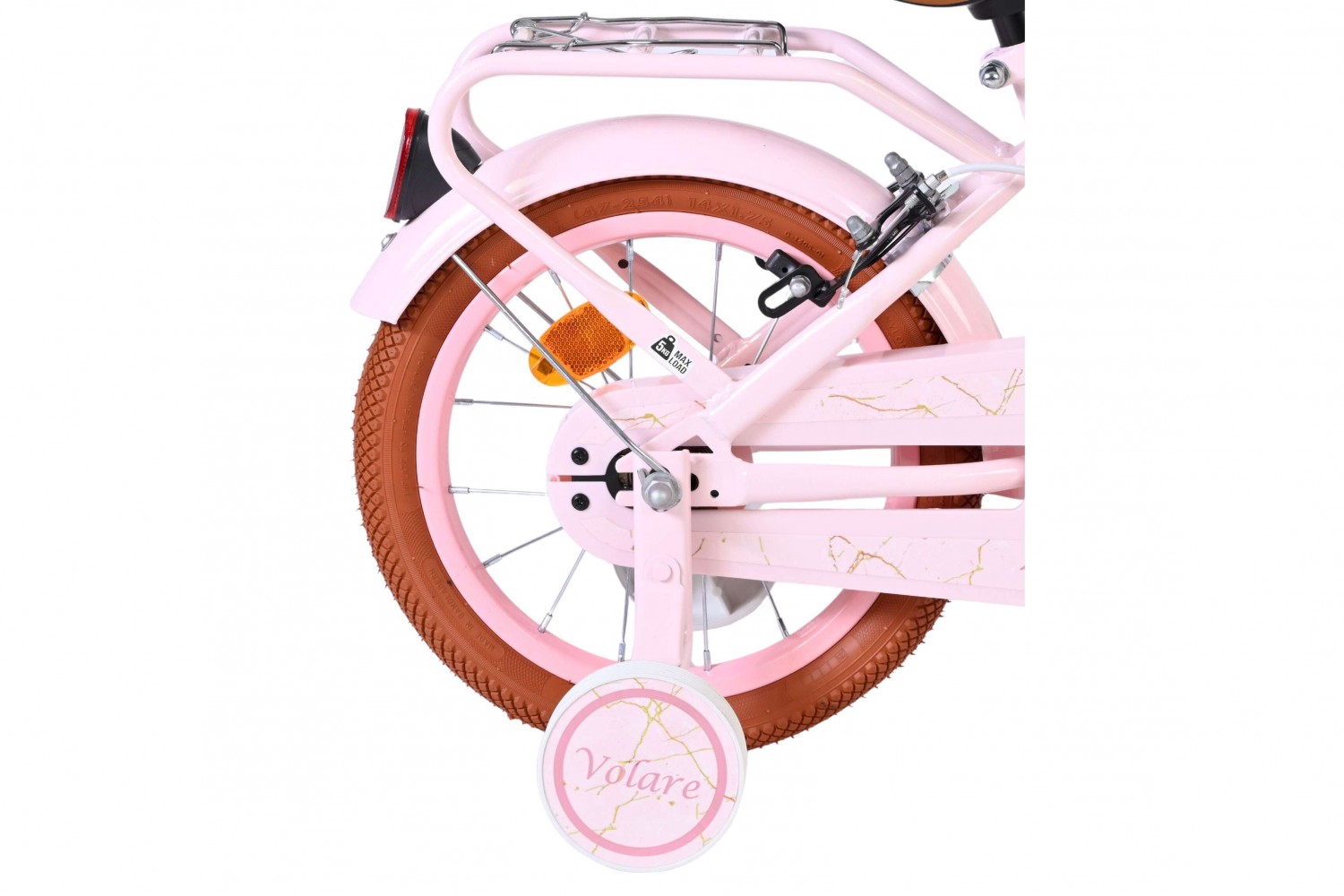 Volare Ashley Kinderfiets Meisjes 14 inch Roze | 2 Handremmen (Geen terugtraprem)
