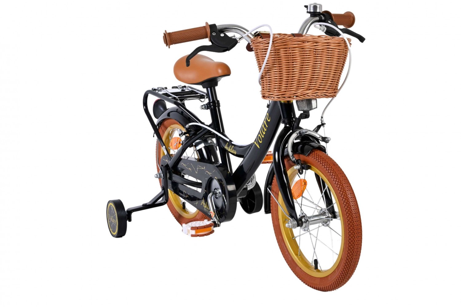 Volare Ashley Kinderfiets Meisjes 14 inch Zwart | 2 Handremmen (Geen terugtraprem)