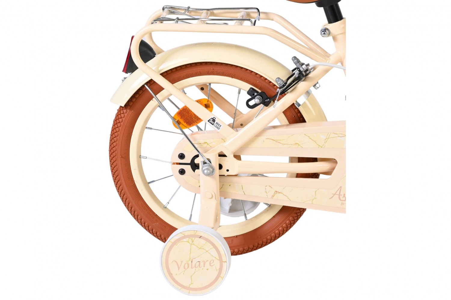Volare Ashley Kinderfiets Meisjes 14 inch Creme | 2 Handremmen (Geen terugtraprem)