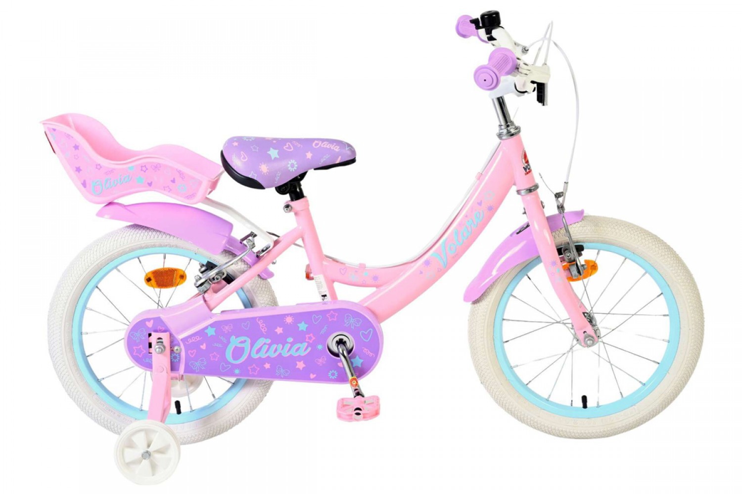 Volare Olivia Kinderfiets Meisjes 16 inch Roze | Twee Handremmen