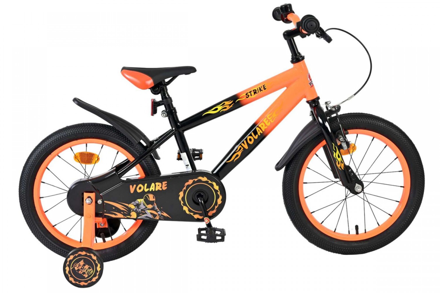 Volare Strike Kinderfiets Jongens 16 inch Zwart Oranje