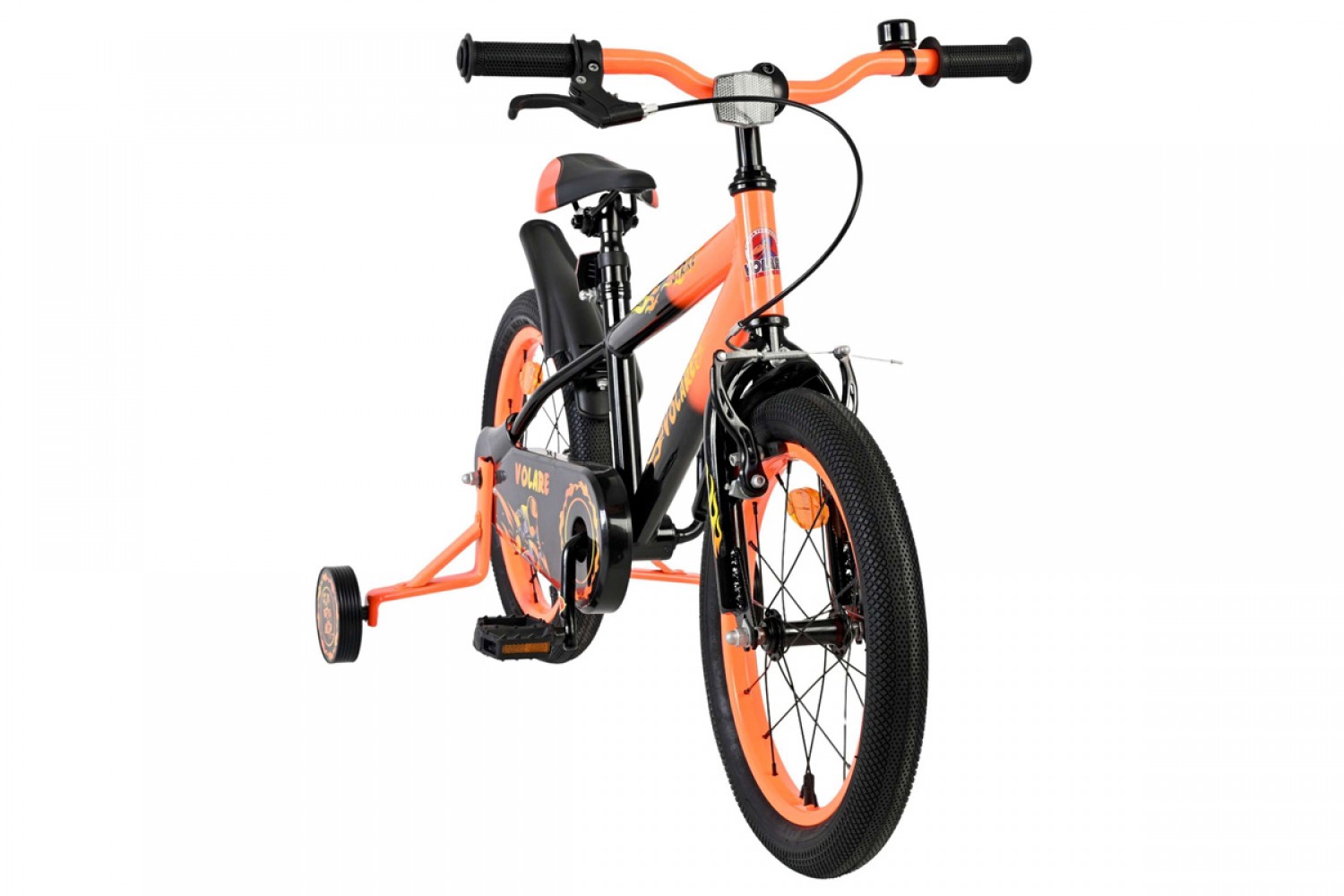 Volare Strike Kinderfiets Jongens 16 inch Zwart Oranje | Twee Handremmen