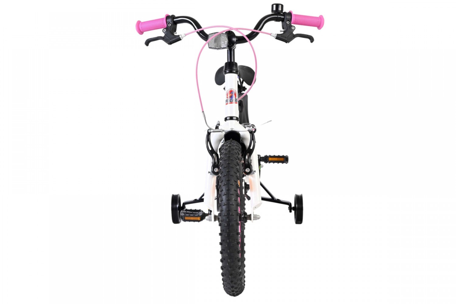 Volare Lily Kinderfiets Meisjes 16 inch Wit Roze Paars | Twee Handremmen