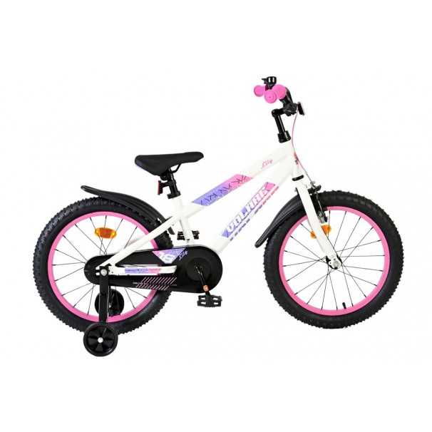 Volare Lily Kinderfiets Meisjes 18 inch Wit Roze Paars