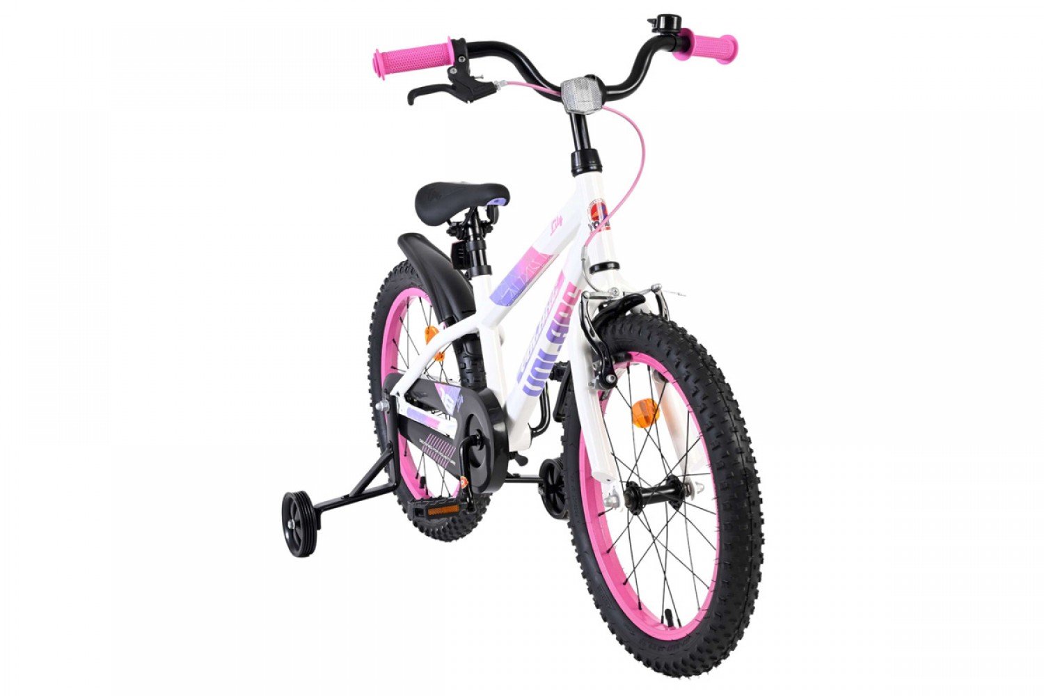 Volare Lily Kinderfiets Meisjes 18 inch Wit Roze Paars