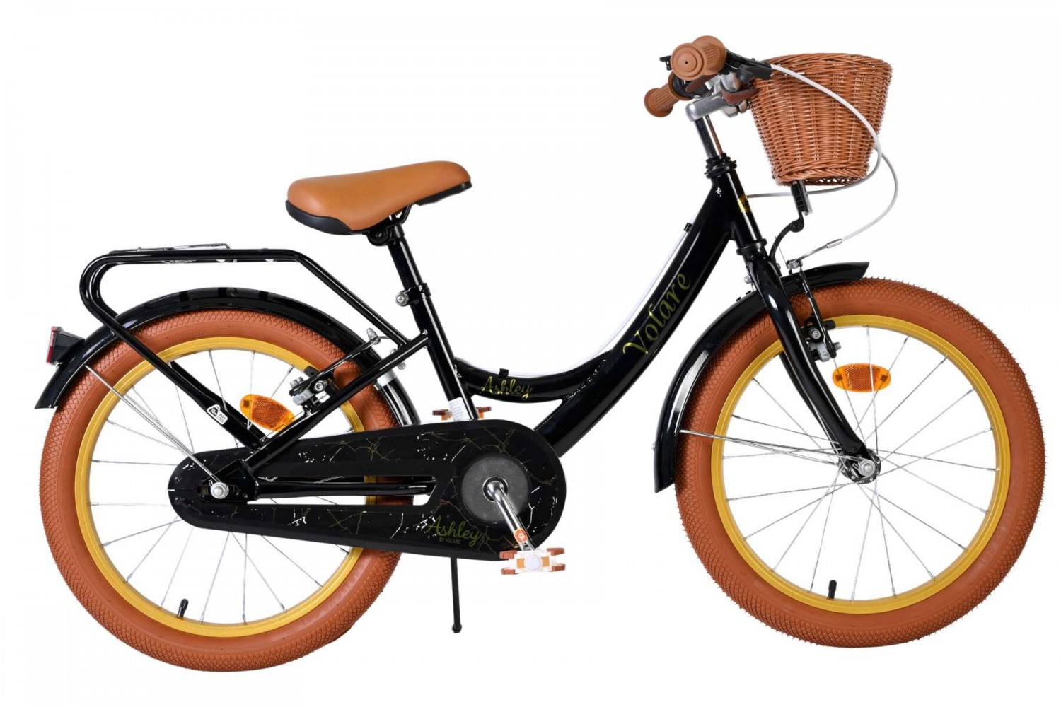 Volare Ashley Kinderfiets Meisjes 18 inch Zwart | 2 Handremmen (Geen terugtraprem)