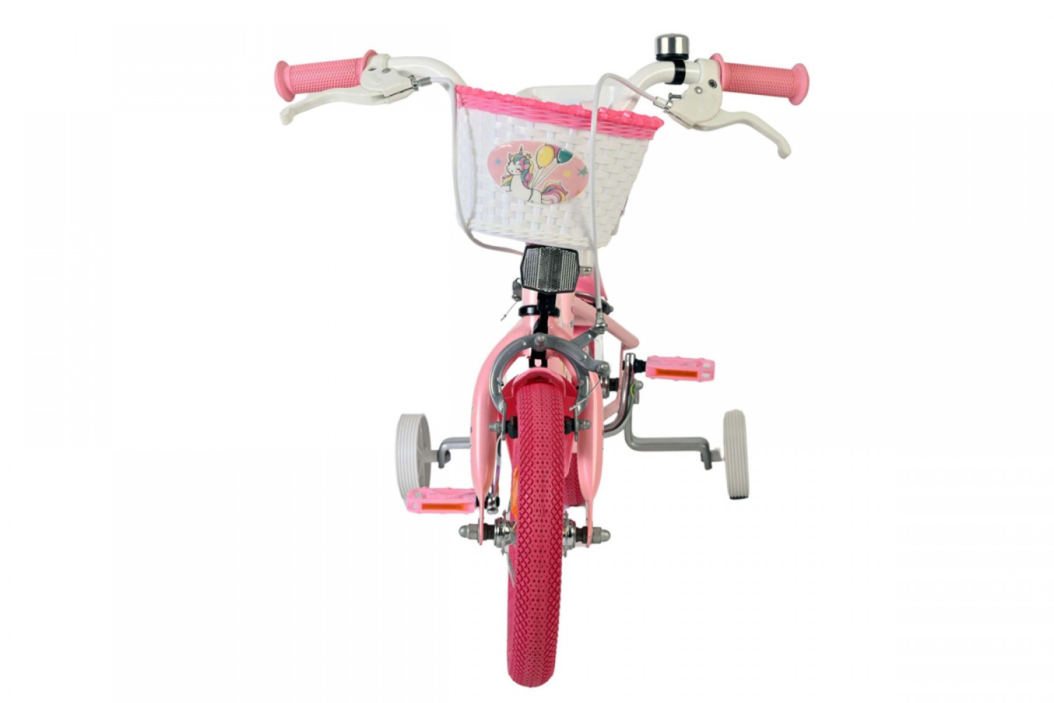 Volare Unicorn Kinderfiets Meisjes 12 inch Roze | Twee Handremmen