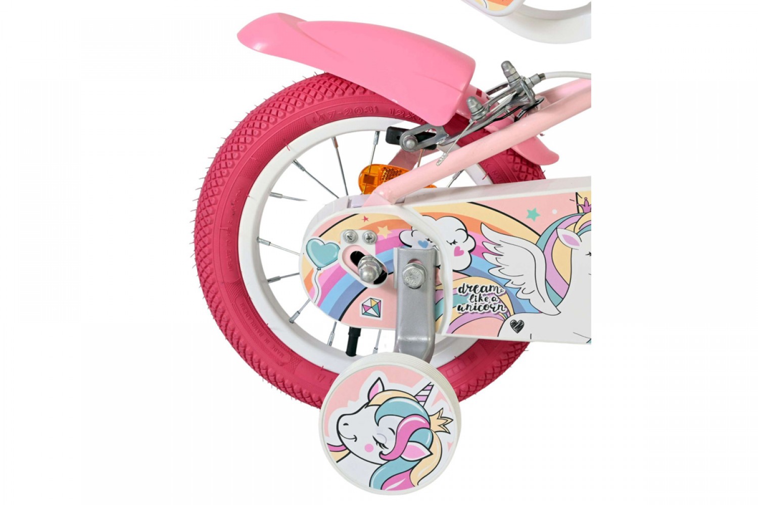 Volare Unicorn Kinderfiets Meisjes 12 inch Roze | Twee Handremmen