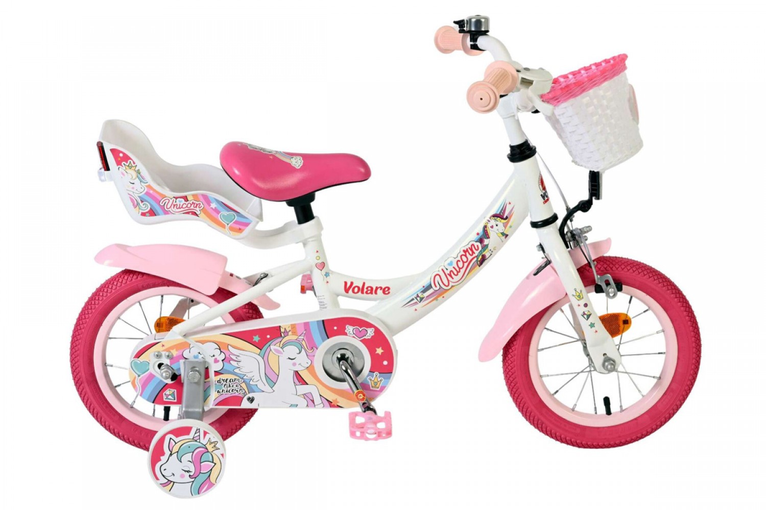 Volare Unicorn Kinderfiets Meisjes 12 inch Wit