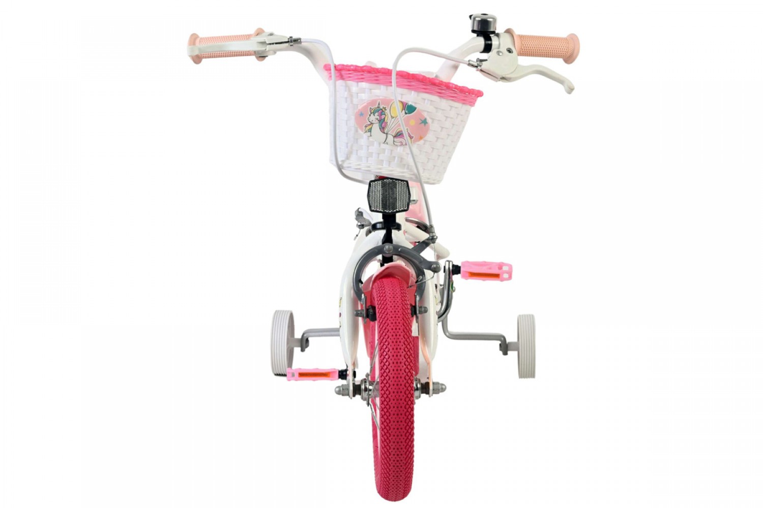 Volare Unicorn Kinderfiets Meisjes 12 inch Wit | Twee Handremmen
