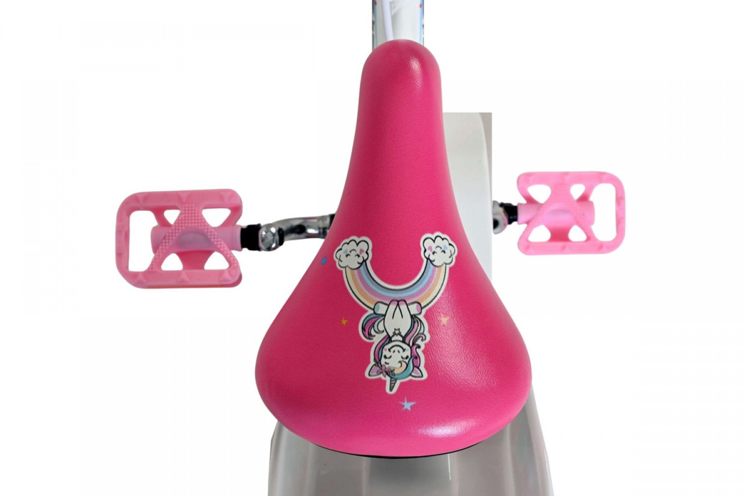 Volare Unicorn Kinderfiets Meisjes 12 inch Wit | Twee Handremmen