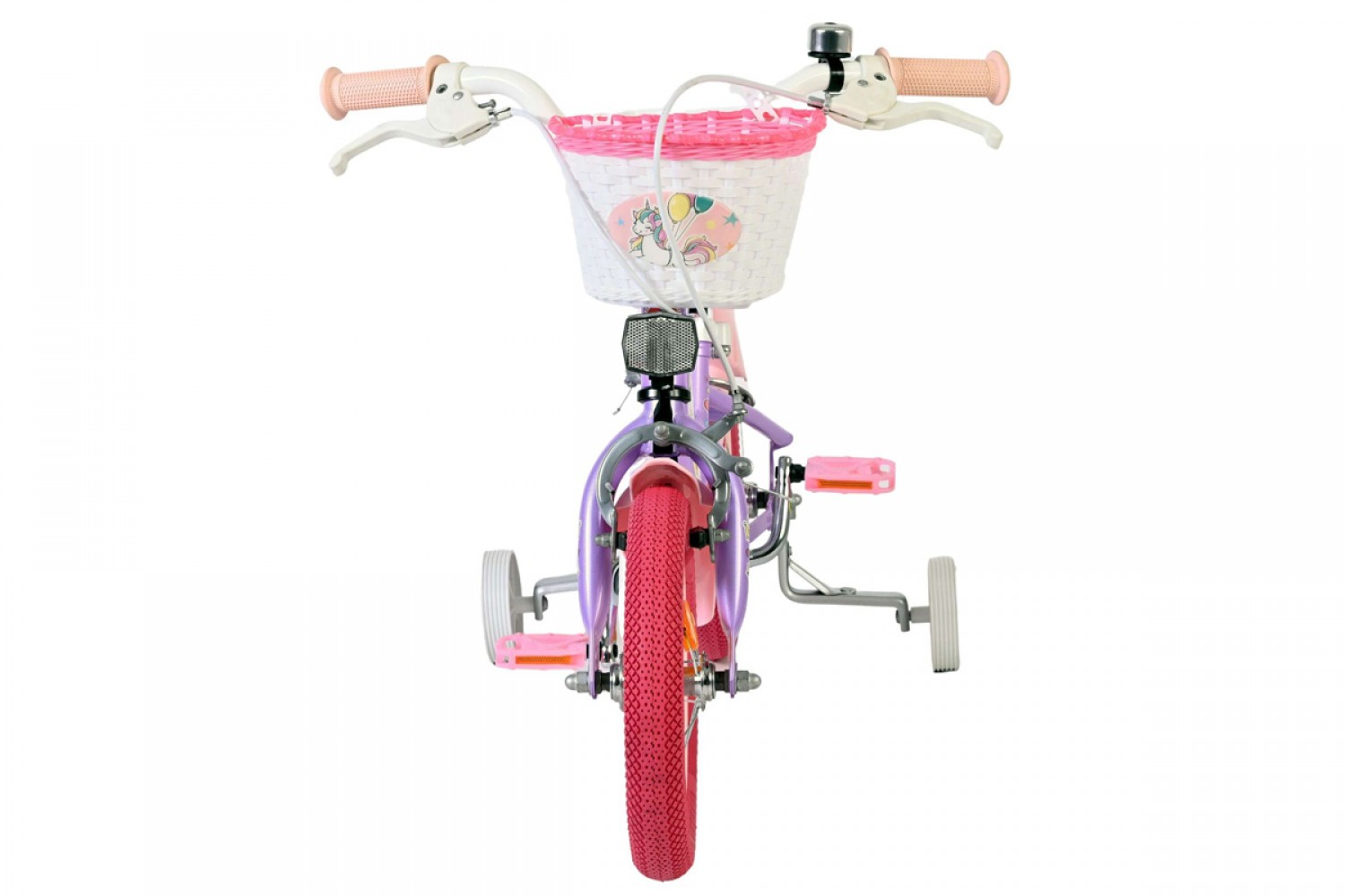 Volare Unicorn Kinderfiets Meisjes 12 inch Paars | Twee Handremmen