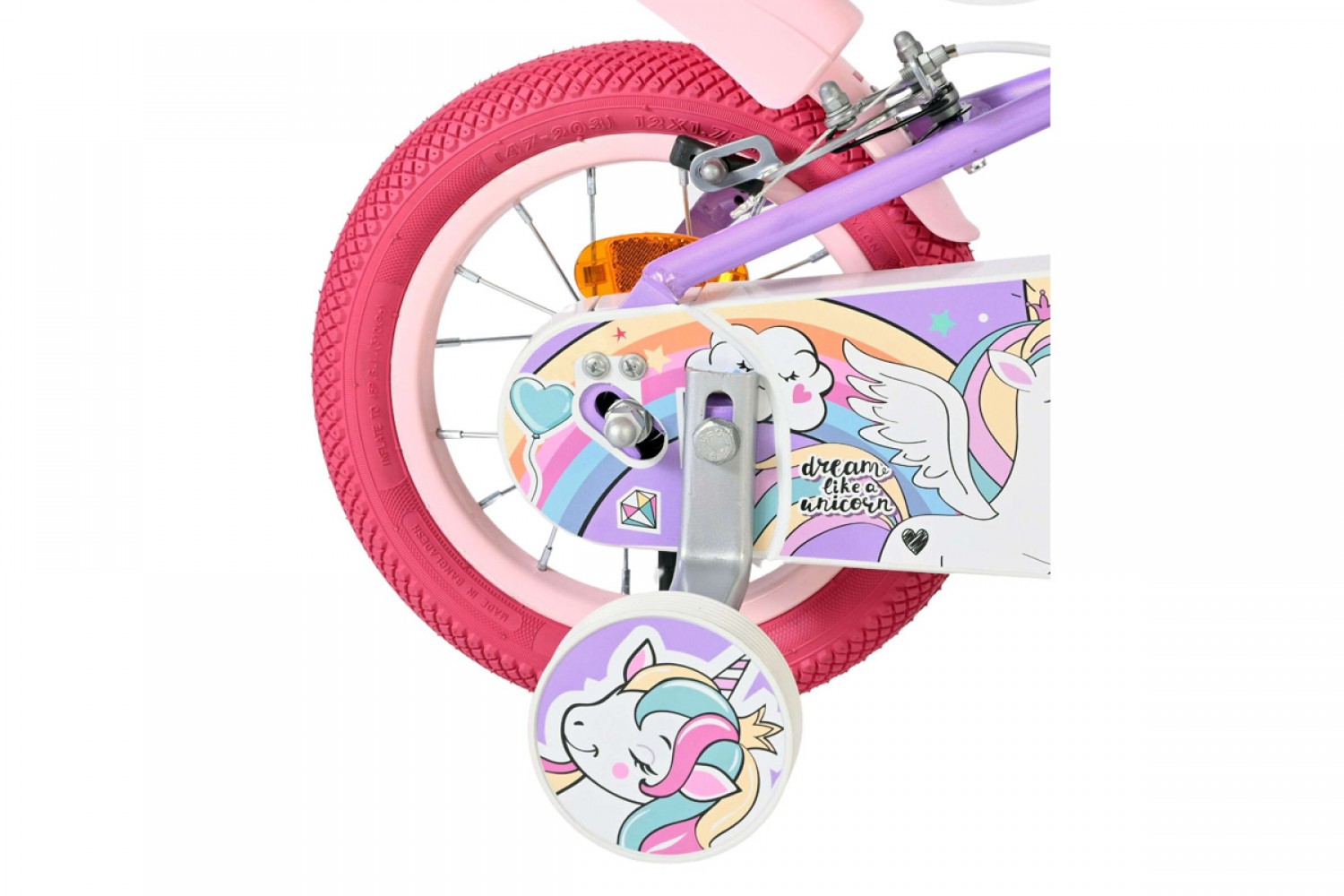 Volare Unicorn Kinderfiets Meisjes 12 inch Paars | Twee Handremmen