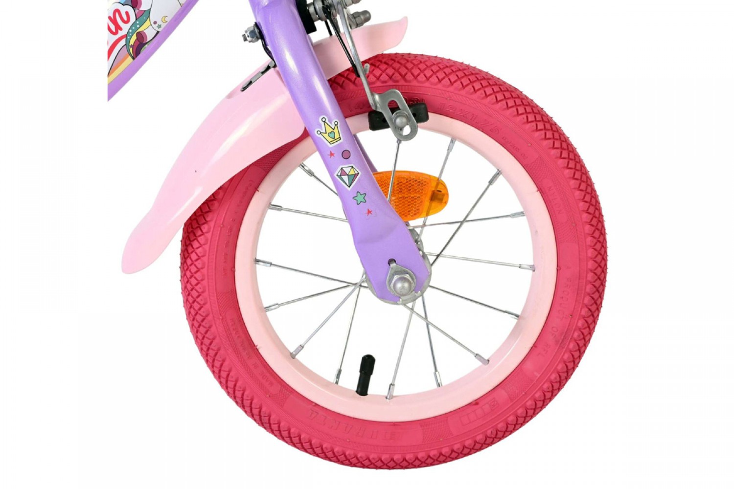 Volare Unicorn Kinderfiets Meisjes 12 inch Paars | Twee Handremmen