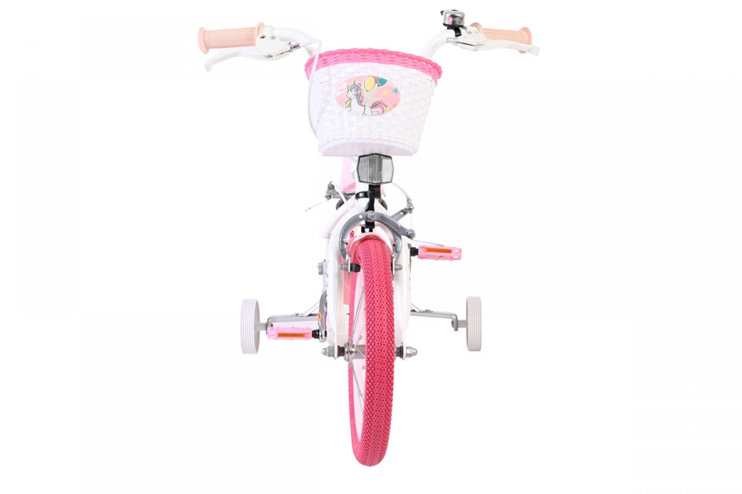 Volare Unicorn Kinderfiets Meisjes 14 inch Wit | Twee Handremmen