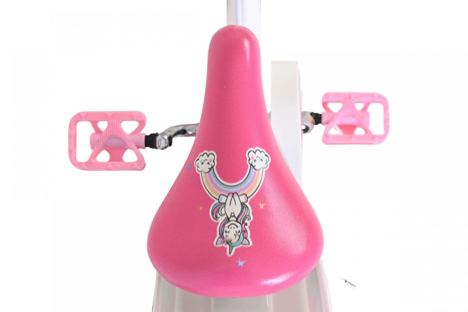 Volare Unicorn Kinderfiets Meisjes 14 inch Wit | Twee Handremmen