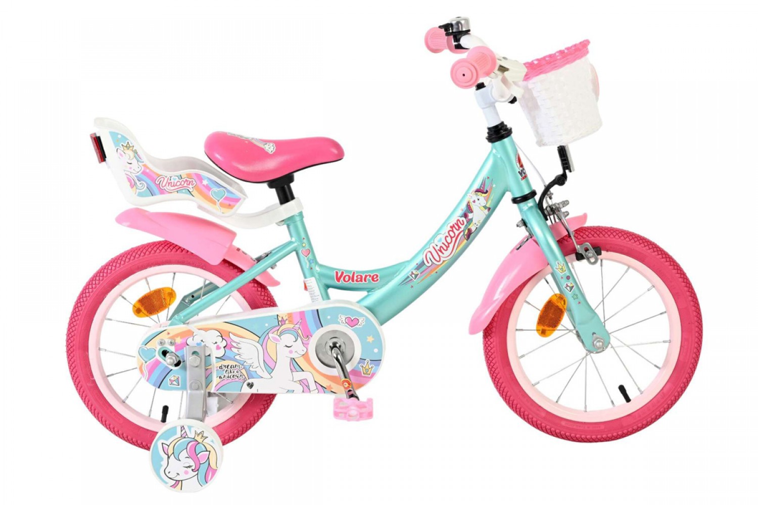 Volare Unicorn Kinderfiets Meisjes 14 inch Groen