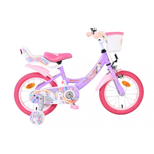 Volare Unicorn Kinderfiets Meisjes 14 inch Paars