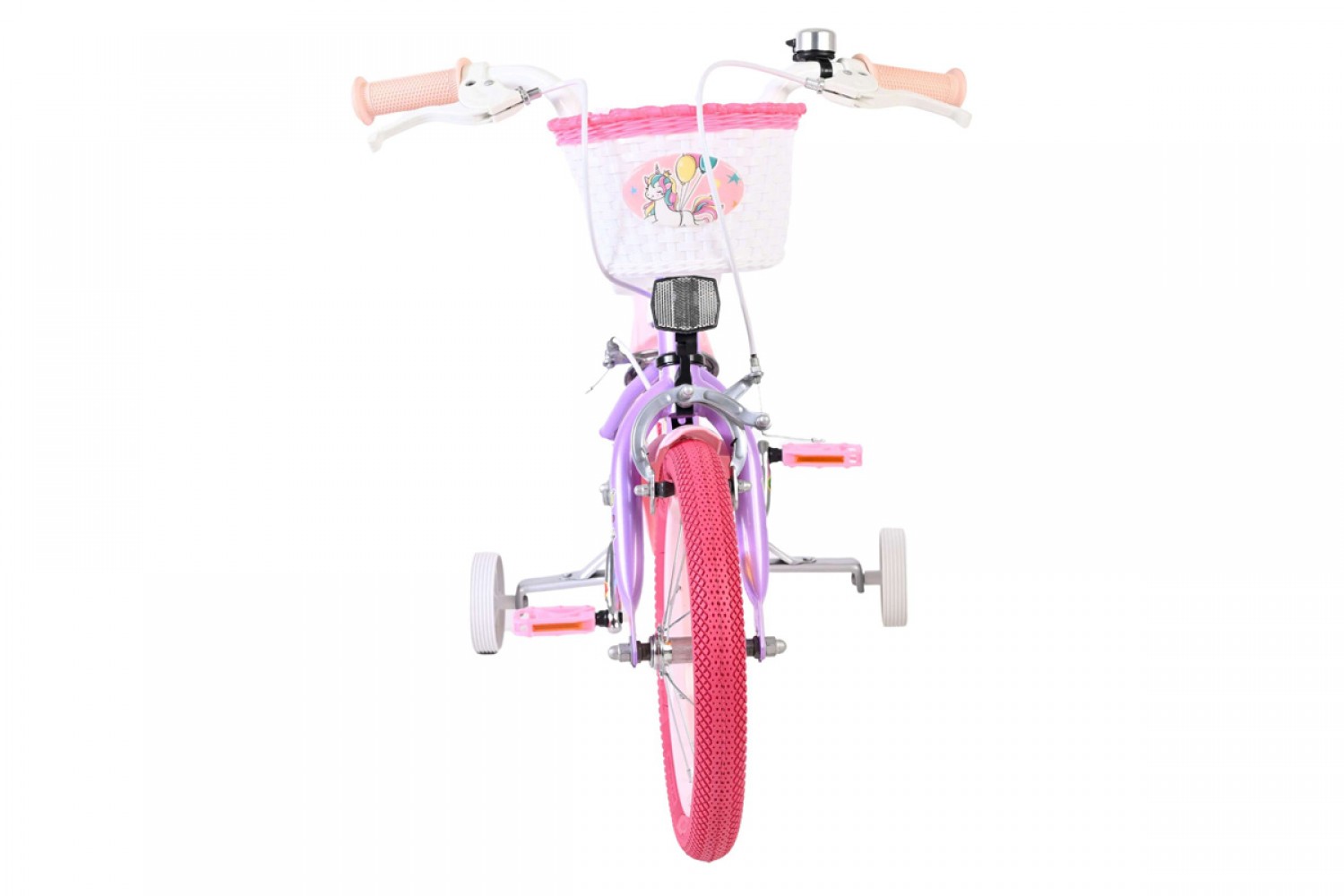 Volare Unicorn Kinderfiets Meisjes 14 inch Paars | Twee Handremmen