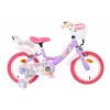 Volare Unicorn Kinderfiets Meisjes 14 inch Paars | Twee Handremmen