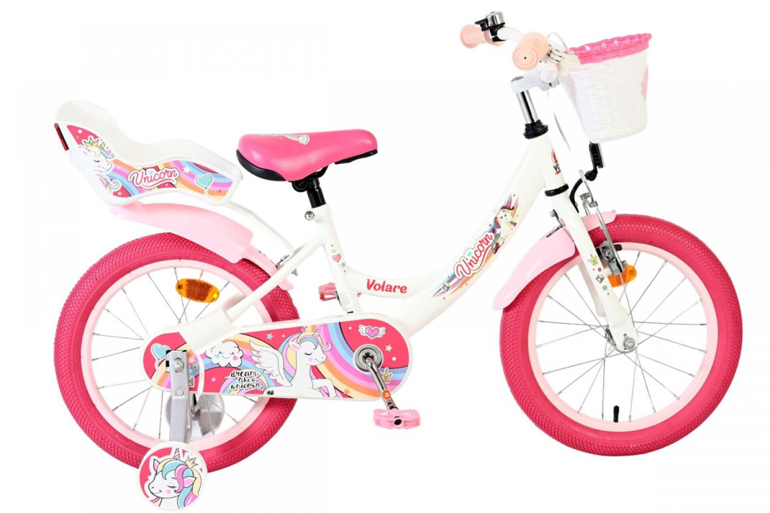 Volare Unicorn Kinderfiets Meisjes 16 inch Wit