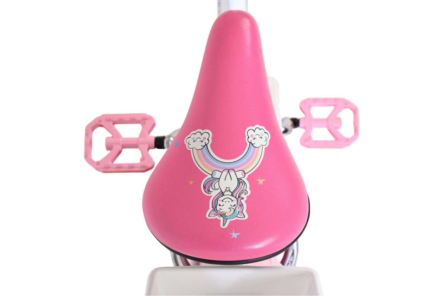 Volare Unicorn Kinderfiets Meisjes 16 inch Wit | 2 Handremmen (Geen terugtraprem)