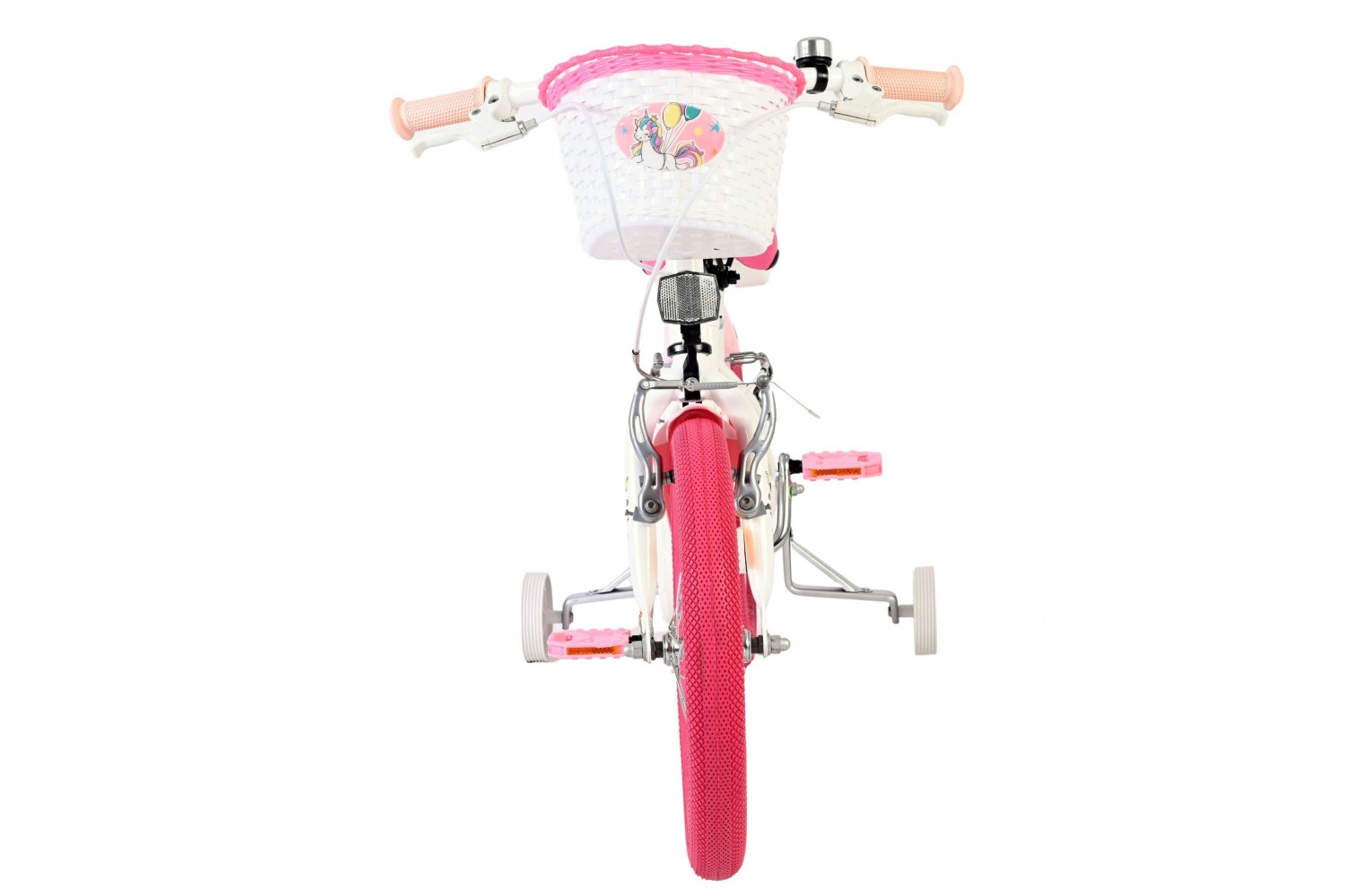 Volare Unicorn Kinderfiets Meisjes 16 inch Wit | 2 Handremmen (Geen terugtraprem)