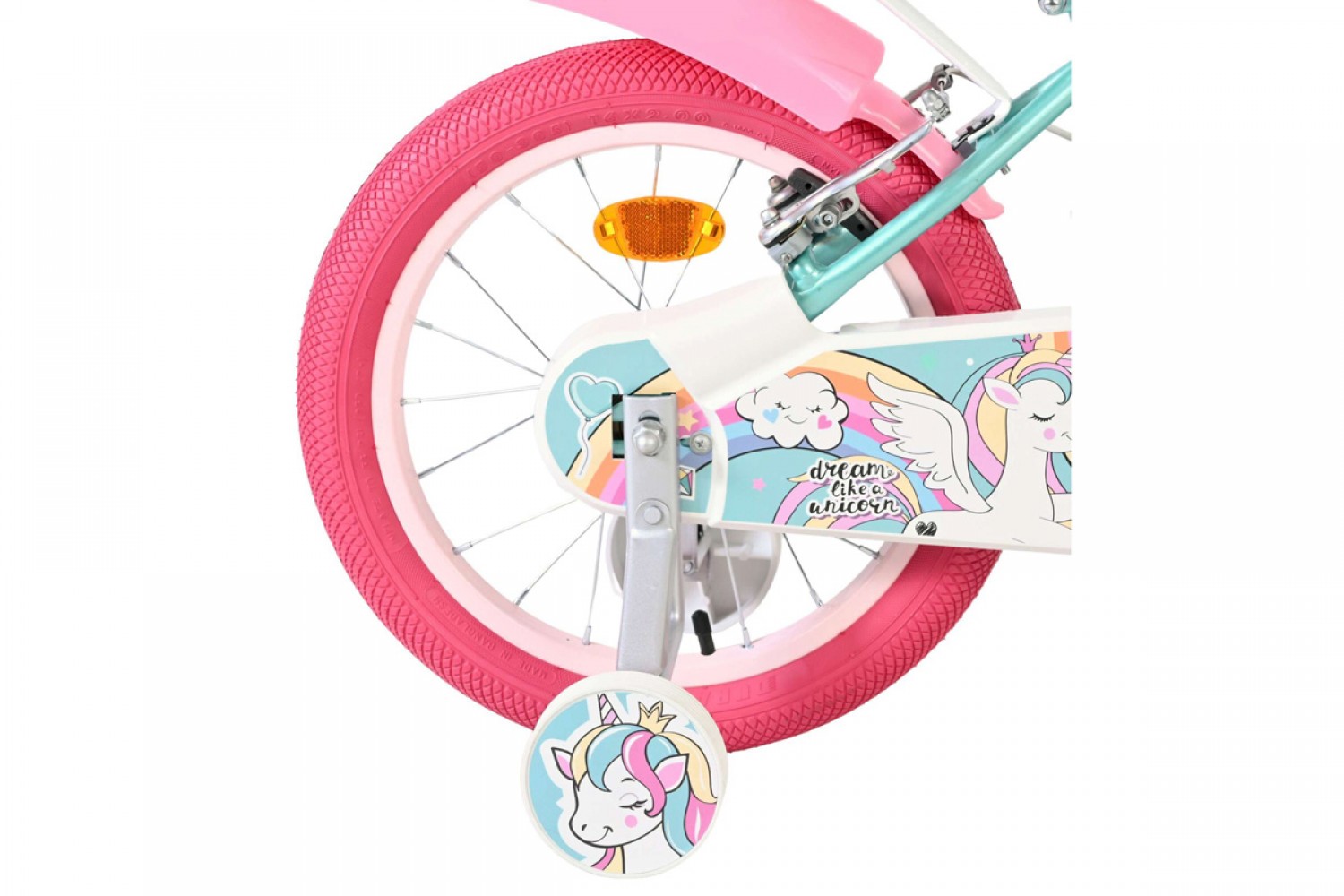Volare Unicorn Kinderfiets Meisjes 16 inch Groen | Twee Handremmen