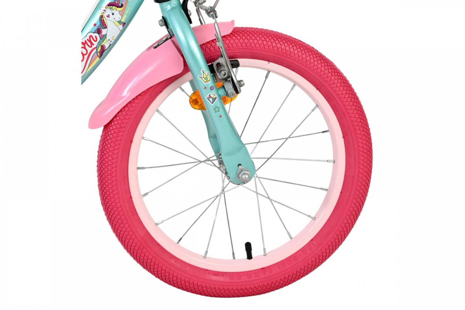 Volare Unicorn Kinderfiets Meisjes 16 inch Groen | Twee Handremmen