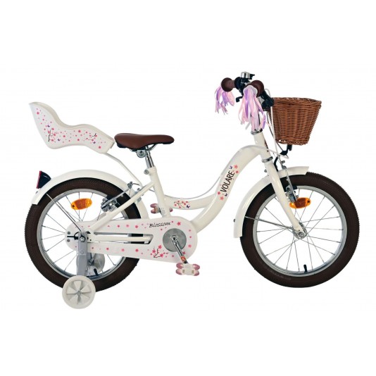 Volare Blossom Kinderfiets Meisjes 16 inch Wit | 2 Handremmen (geen terugtraprem)