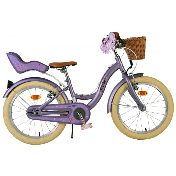 Volare Blossom Kinderfiets Meisjes 18 inch Paars | 2 Handremmen (geen terugtraprem) Volare Blossom Kinderfiets Meisjes 18 inch Paars | 2 Handremmen (geen terugtraprem)
