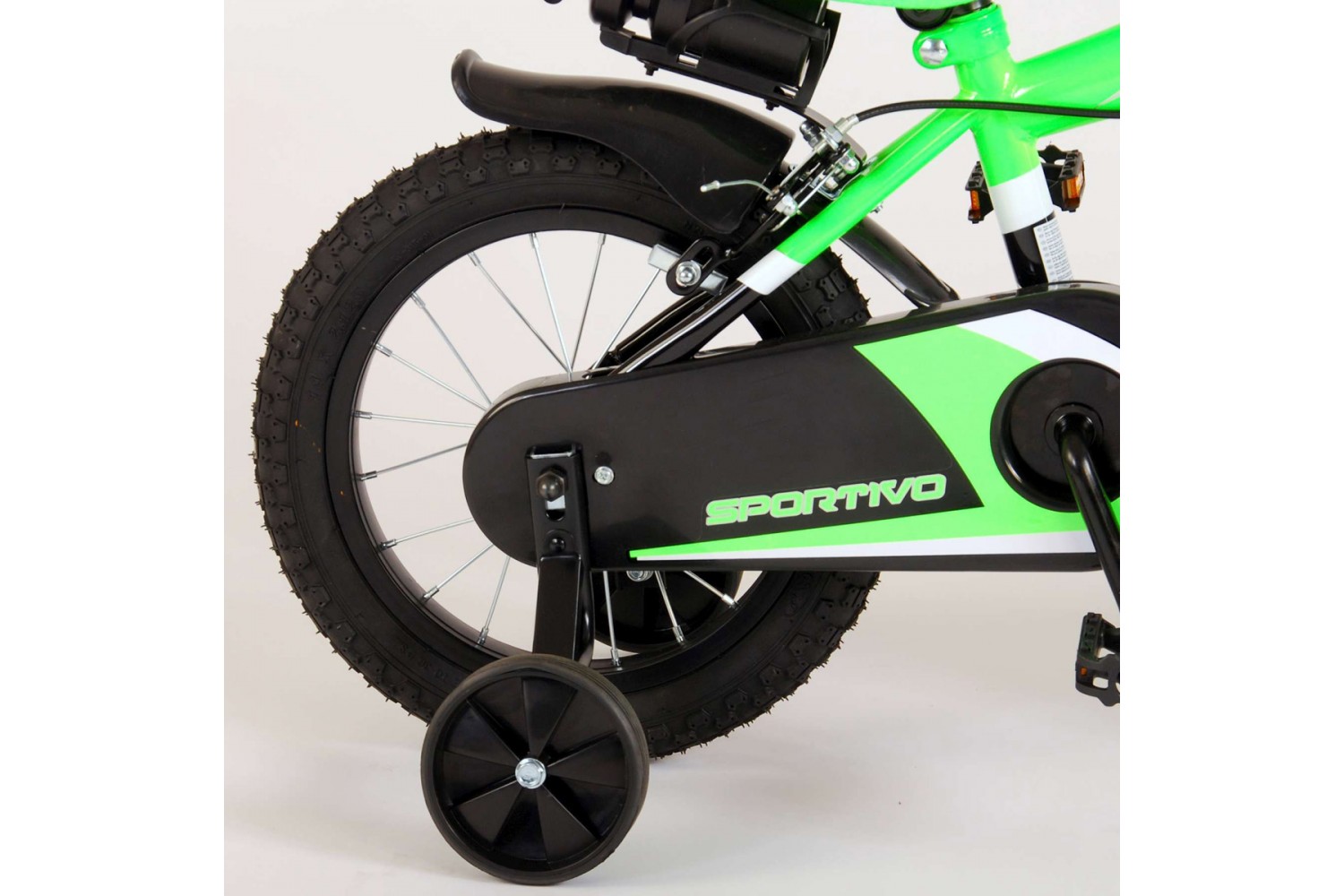 Volare Sportivo Jongensfiets 14 inch Neon Groen Zwart | 2 handremmen