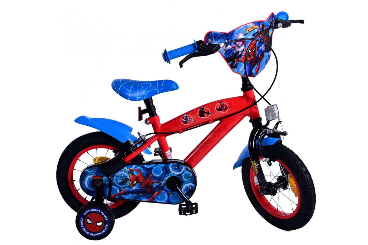 Ultimate Spider-Man Kinderfiets Jongens 12 inch Blauw/Rood | 2 handremmen