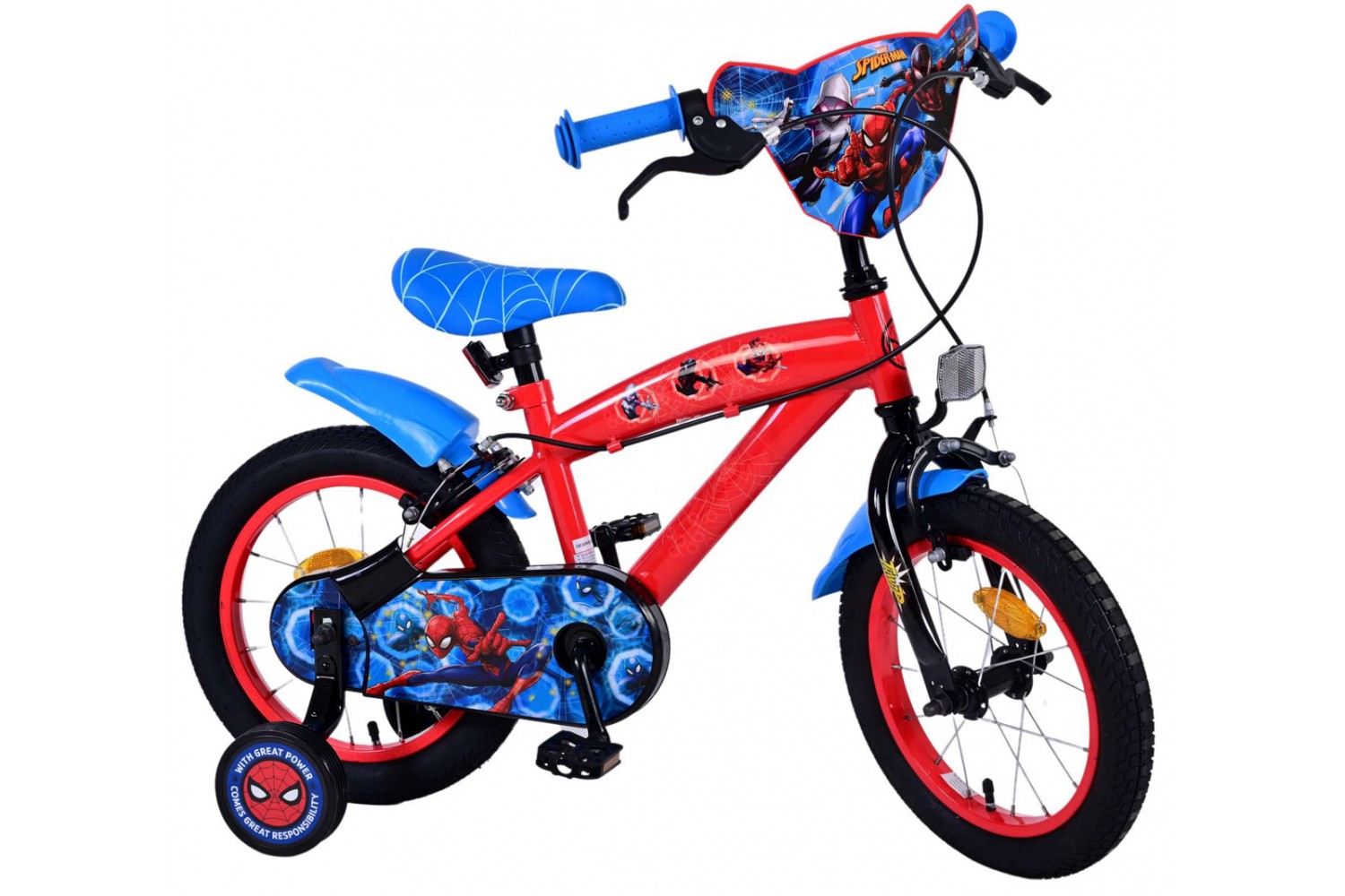 Ultimate Spider-Man Kinderfiets Jongens 14 inch Blauw/Rood | 2 handremmen