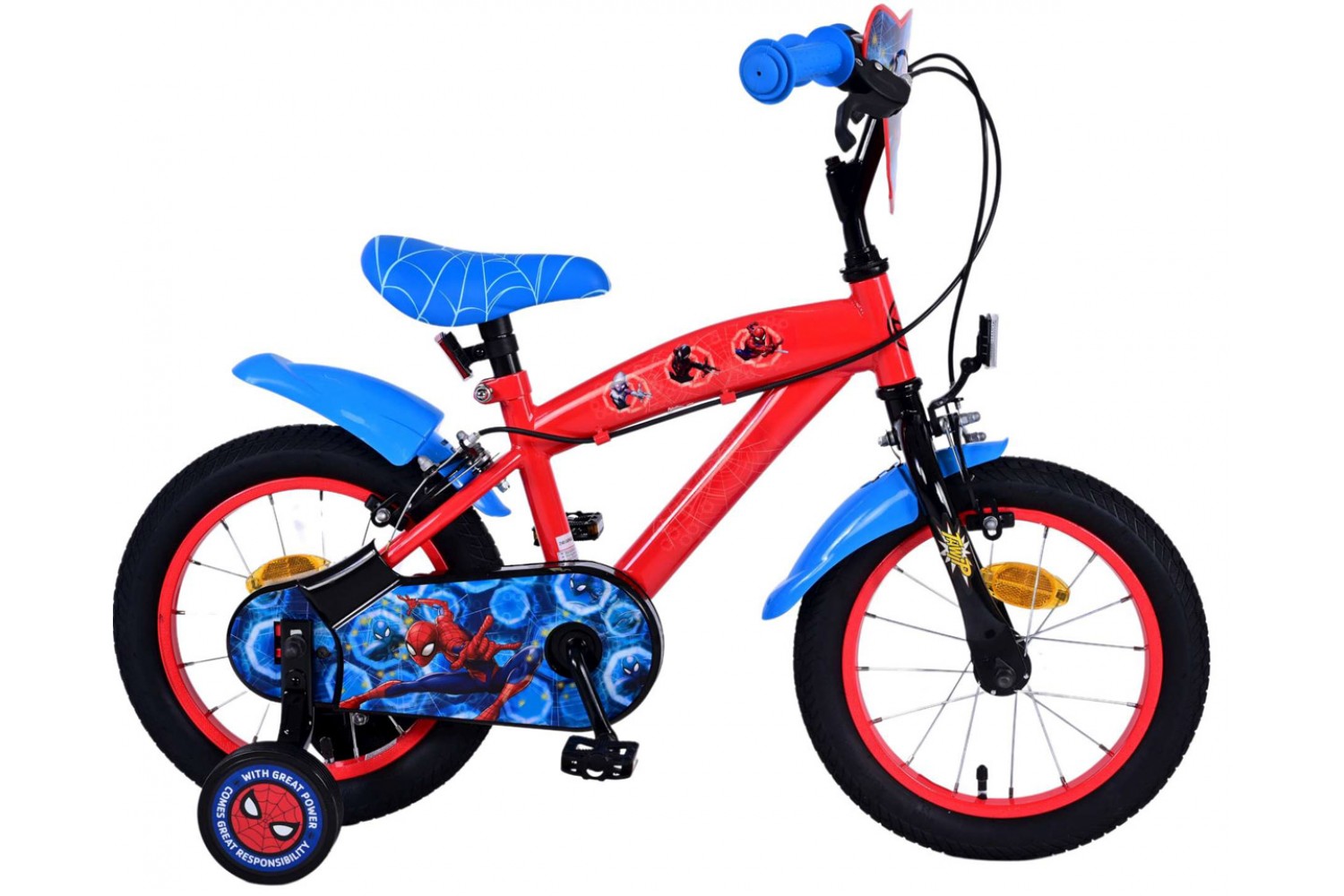 Ultimate Spider-Man Kinderfiets Jongens 14 inch Blauw/Rood | 2 handremmen