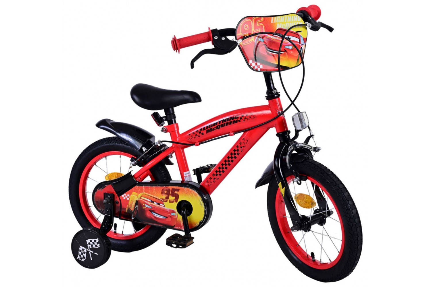 Disney Cars Kinderfiets Jongens 14 inch Rood | 2 handremmen