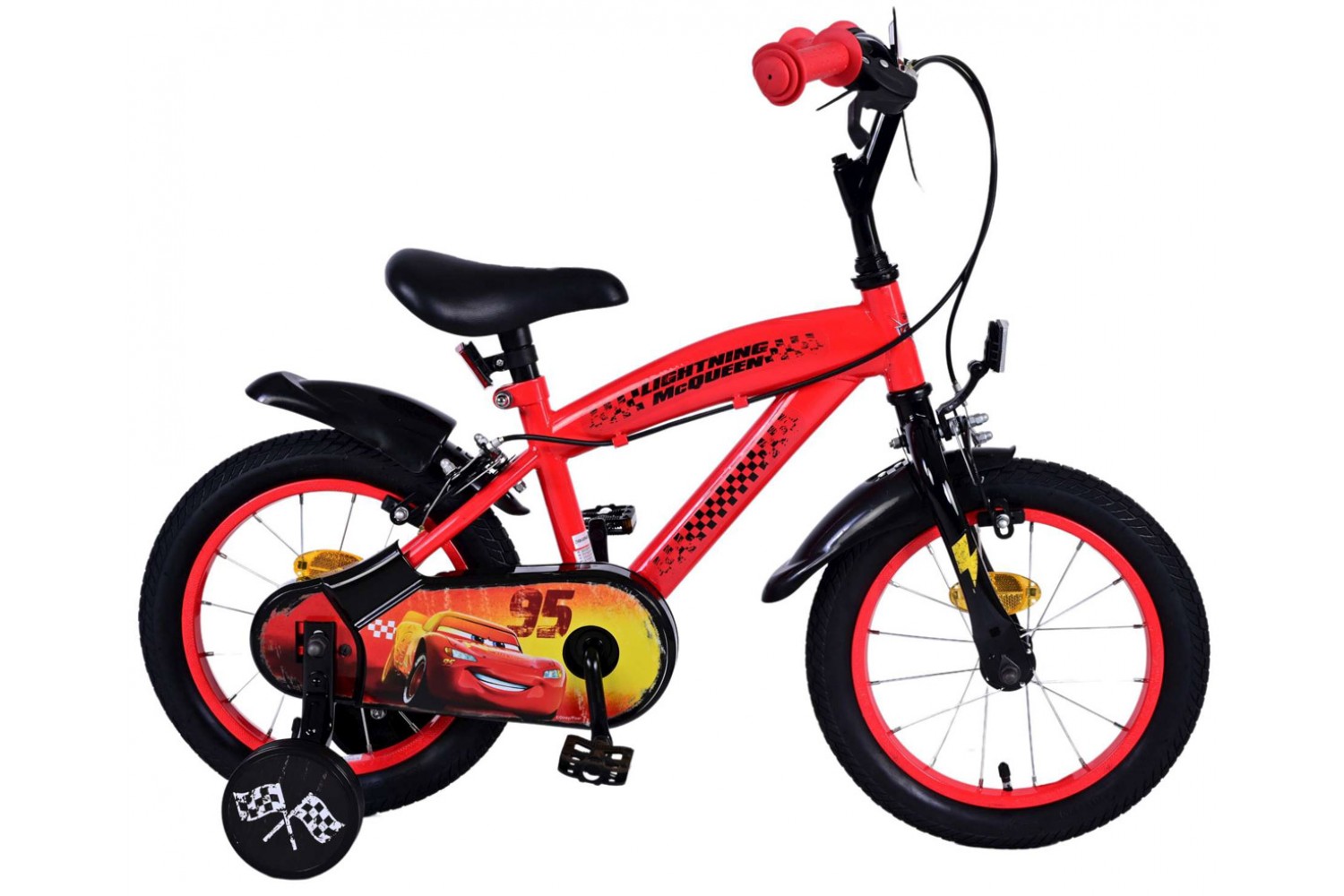 Disney Cars Kinderfiets Jongens 14 inch Rood | 2 handremmen