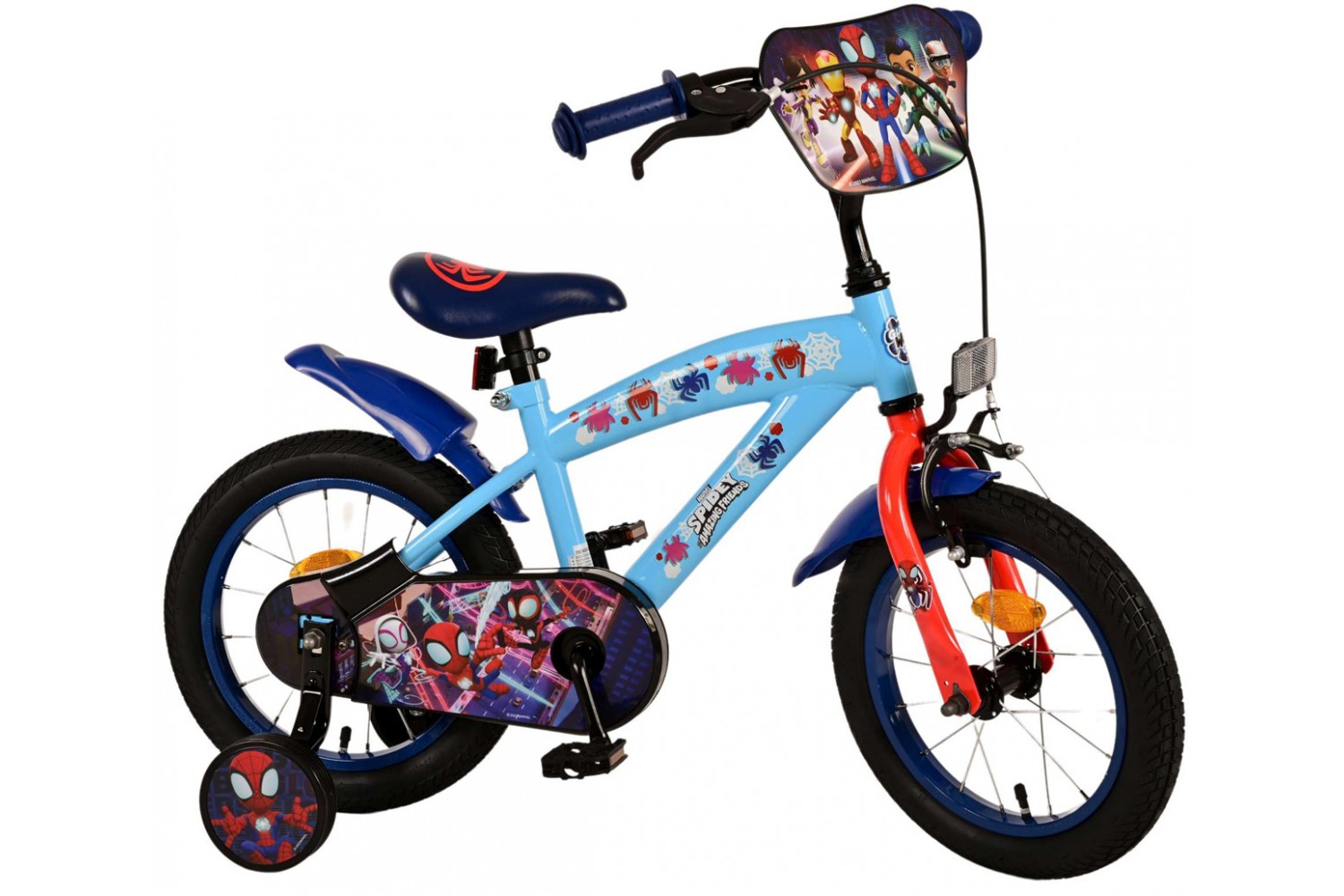 Spidey Kinderfiets Jongens 14 inch Blauw | 2 handremmen