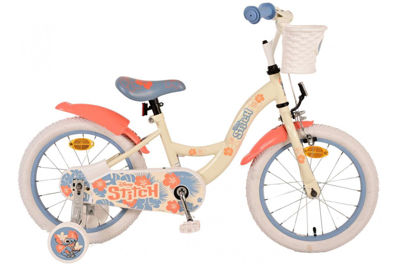 Disney Stitch Meisjesfiets 16 inch Koraal Blauw