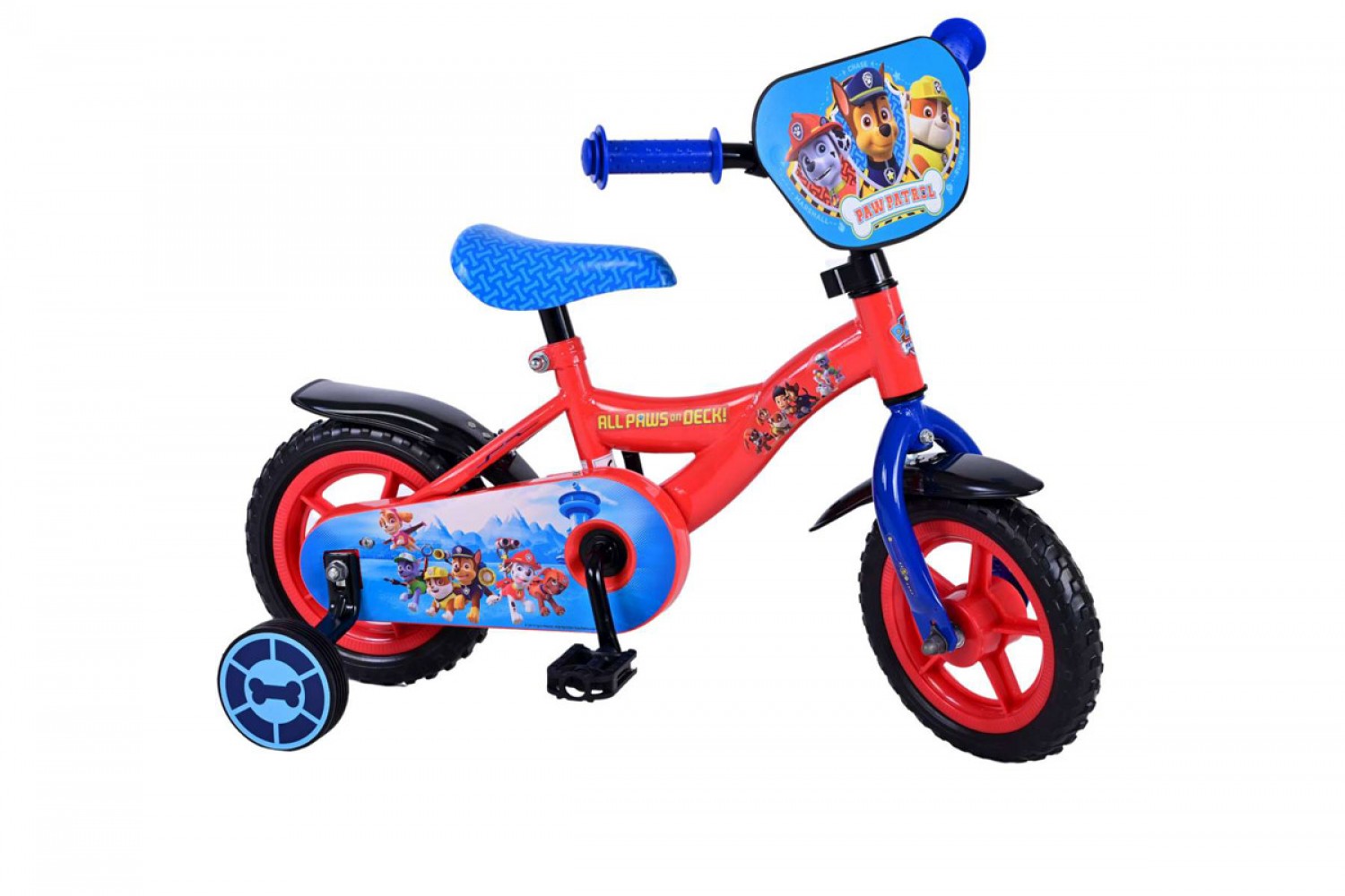 Paw Patrol Jongensfiets 10 inch Rood/Blauw Doortrapper