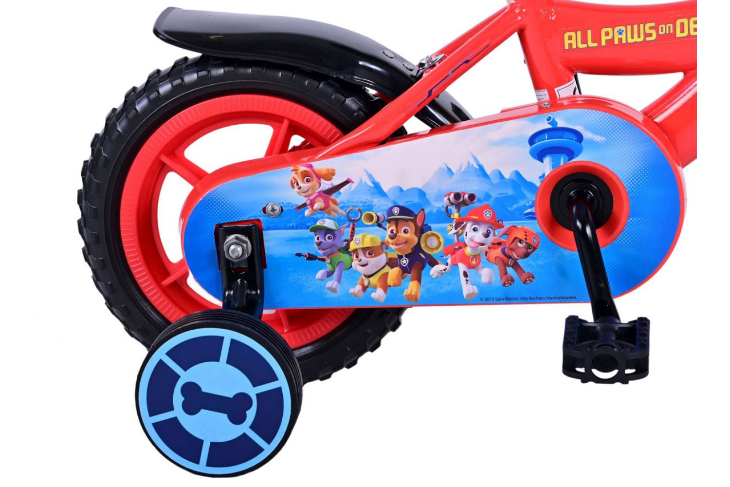 Paw Patrol Jongensfiets 10 inch Rood/Blauw Doortrapper