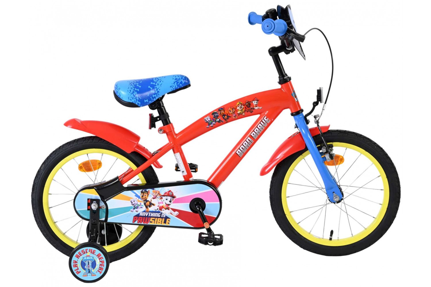 Paw Patrol Kinderfiets Jongens 16 inch Rood Blauw