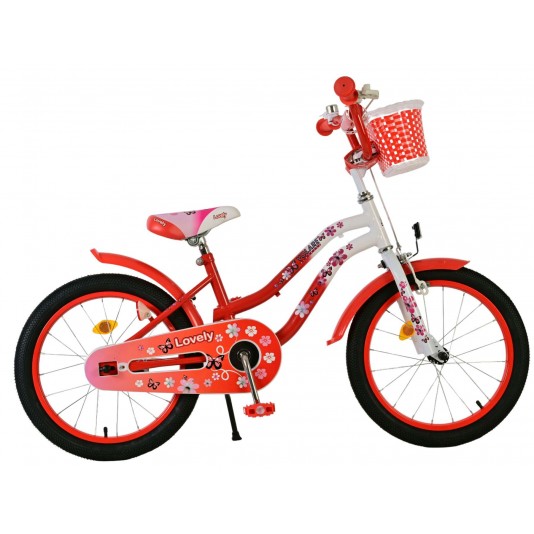 Volare Lovely Kinderfiets Meisjes 18 inch Rood Wit